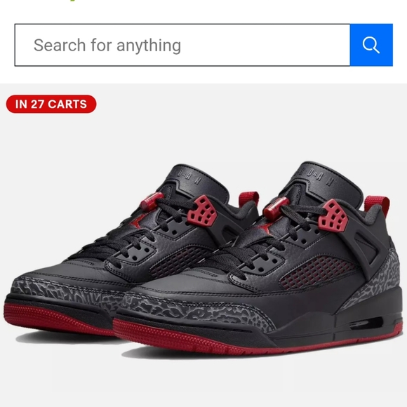 Jordan Black and Red Sneakers with Elephant Print and Air Cushioning - Picture 1 of 11